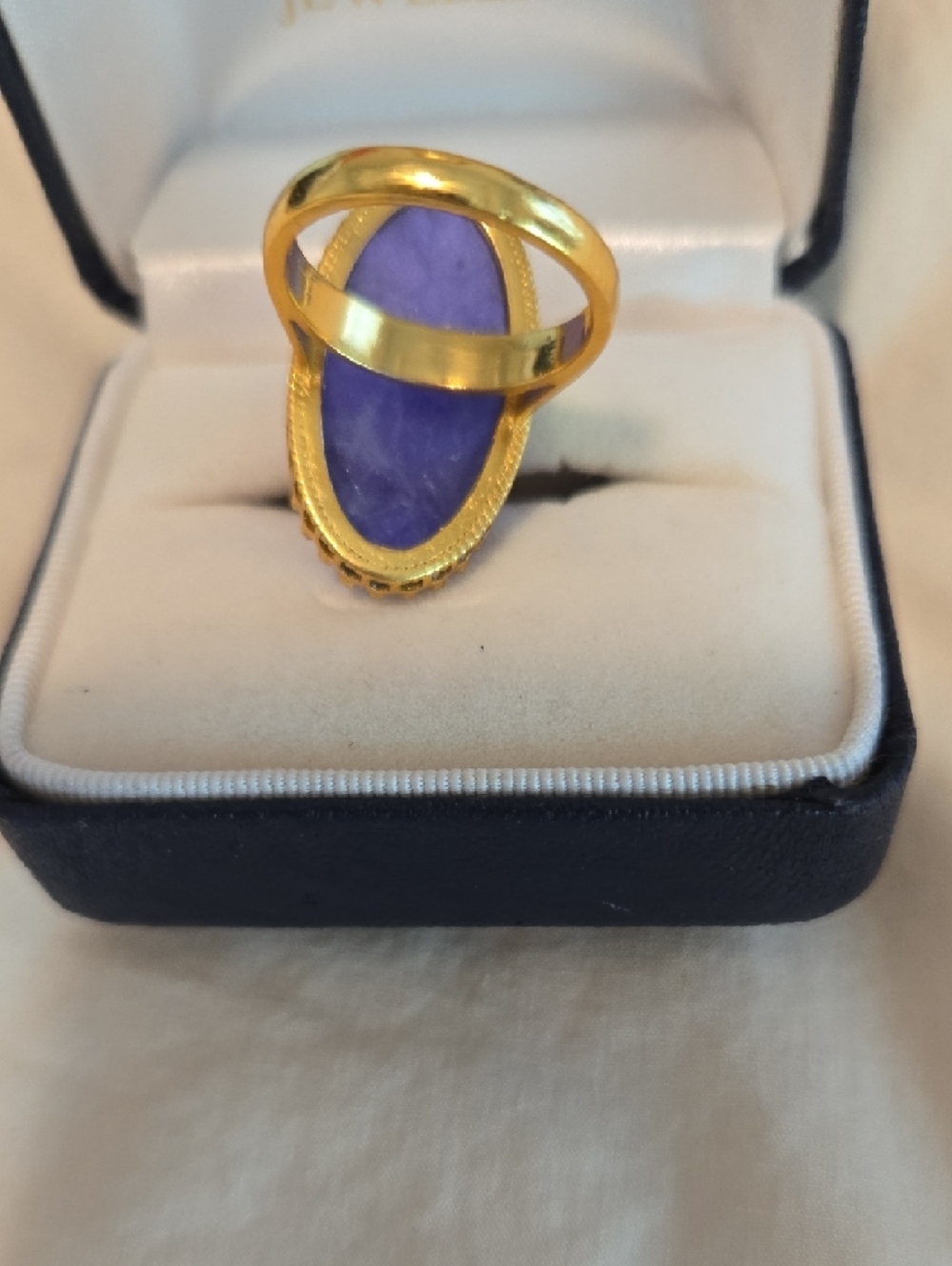 14K GOLD FILLED NATURAL TANZANITE RING - Picture 3 of 7
